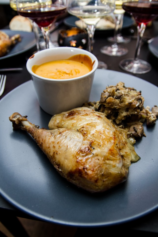 poulet farci aux champignons